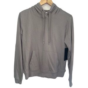 90 Degree By Reflex Taupe Hoodie Terry Brushed Pullover Sweatshirt Small Women’s